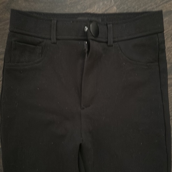Zara black leggings​ pants with zip closure and button - Picture 2 of 2